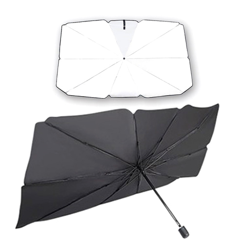 씨타임 차량용 우산형 원터치 햇빛가리개 블랙 소형